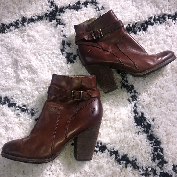 Frye Patty Leather Riding Bootie in Camel - Picture 2 of 6